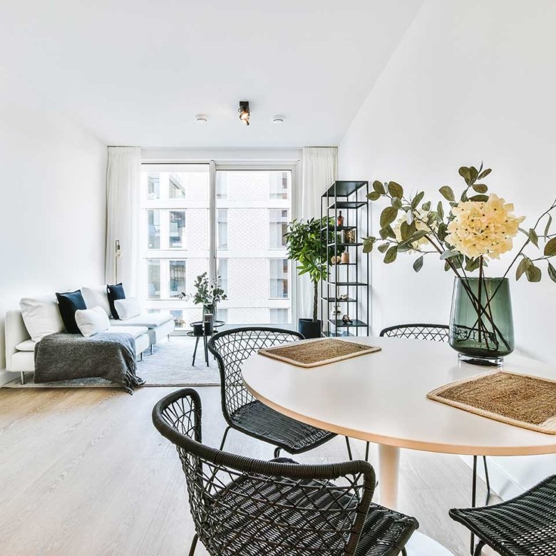 Renovated apartment with fireplace