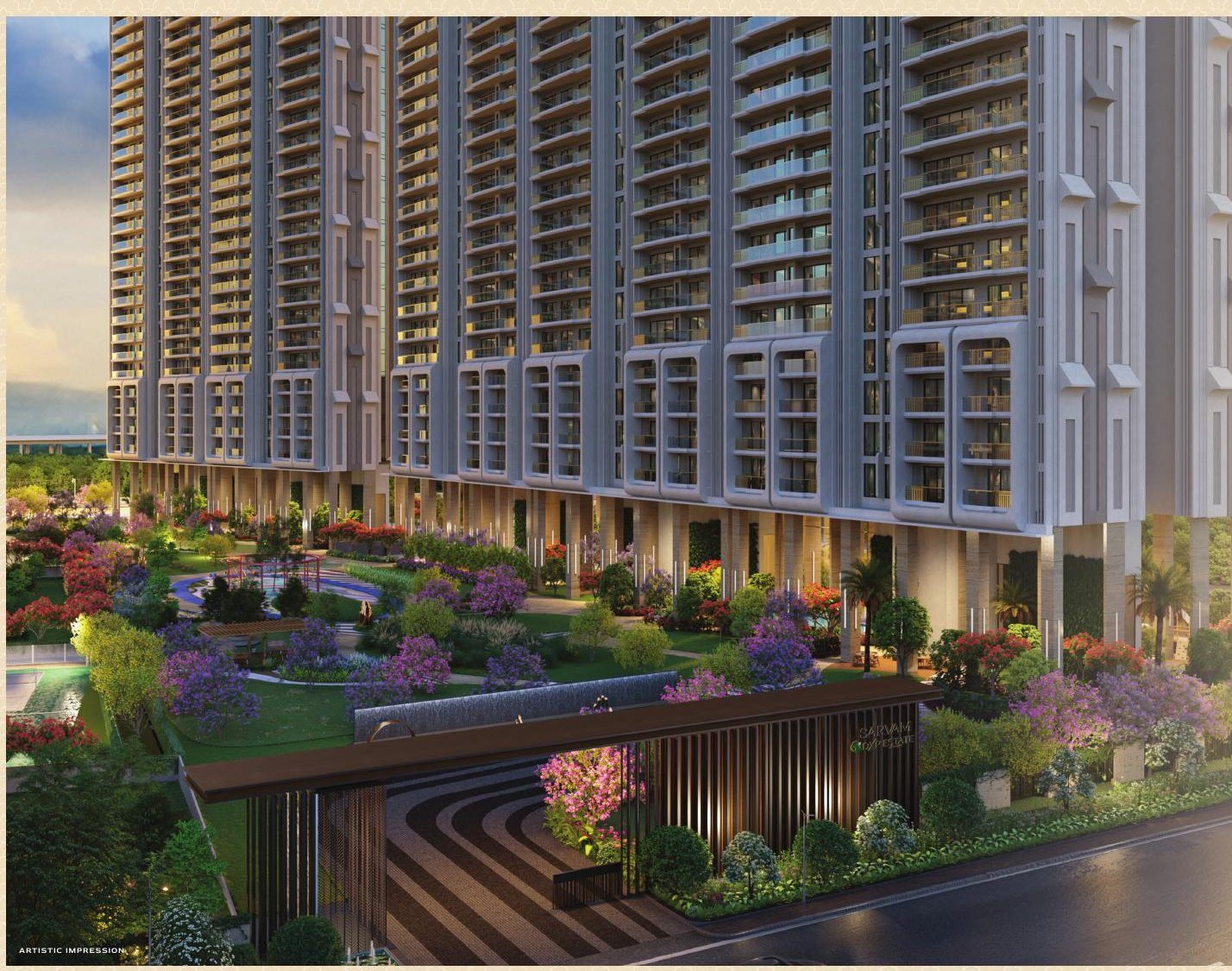 08-sarvam-podium-landscape Signature Global Sarvam – Sector 37D, Dwarka Expressway